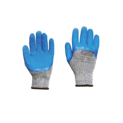Рукавички зі спіненим латексним покриттям р10 (сірий+синій) СИЛА 481217
