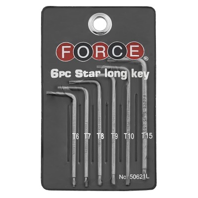 Набір ключів Torx Г-обр. 6 пр. Т6-Т15 FORCE 50621L
