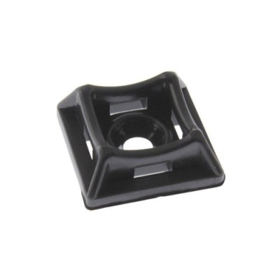 Площадка универсальная 20х20 с отверстием для стяжки шириной до 5мм черная  (пач. 50шт) APRO PH-2020B