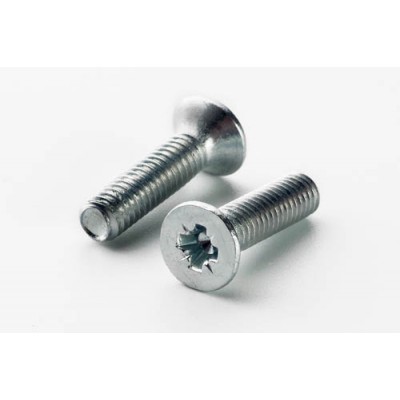 Гвинт метричний з потайною головкою М6*25 DIN 965 міцний клас 4,8 цинк білий (пач. 50шт) APRO 5M16025-2