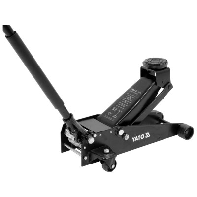 Домкрат гідравлічний підкатний Yato: навантаження- 3 т, межі підйому- 130- 465 мм YT-17214