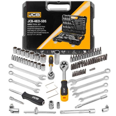 Набор инструментов 82 ед. 1/4", 3/8" (6-гр.) (4-22 мм) JCB Tools JCB-4821-5DS