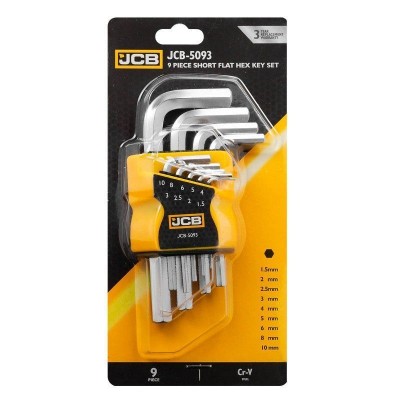 Набор Г-подоб. ключей HEX 9 ед. (1,5-10 мм) JCB Tools JCB-5093