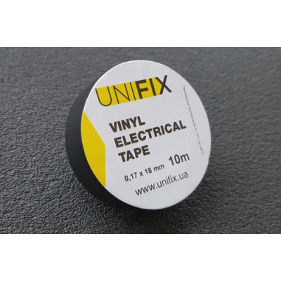 Ізолента 0,17 мм*18 мм*25 м чорна (пач 10шт) UNIFIX ETU-25B