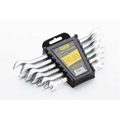 Набір ключів ріжкових CrV 6x7, 8x9, 10x11, 12x13, 14x15, 16x17мм (6шт) СИЛА 201235