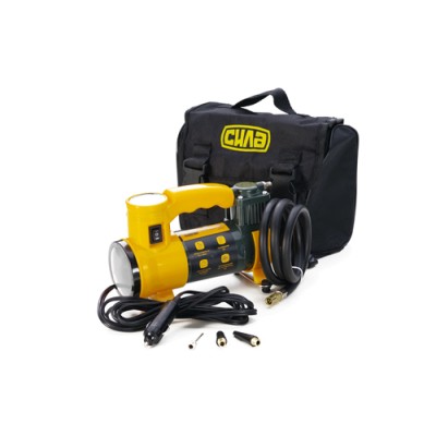 Компрессор автомобильный однопоршневой (37л/мин; 7Атм; 12А) встроенный фонарь СИЛА 900406