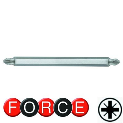 1/4" Бита крестовая двухсторонняя РZ.1xPZ.2, L=165 мм FORCE 122D12