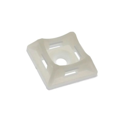 Площадка универсальная 20х20 с отверстием для стяжки шириной до 5мм белая  (пач. 50шт) APRO PH-2020W