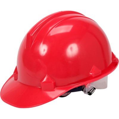 Каска для захисту голови VOREL червона з матеріалу HDPE 74174 Каска для захисту голови VOREL червона з матеріалу HDPE 74174