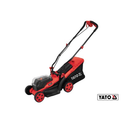 Газонокосилка 4-х колесная аккумуляторная Yato 2 х Li-Ion 18 В 2 Ач 340/20-65 мм 35 л YT-85220