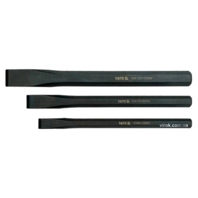 Набір зубил Yato 10 x 142,12 x 152,16 x 172 мм 3 шт YT-4711