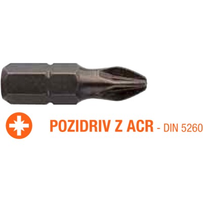 Насадка викрутка INDUSTRY USH POZIDRIV ACR PZ2 x 25 мм 5 шт UUSE0012861