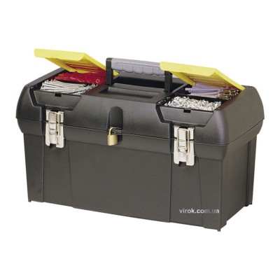 Ящик для інструментів пластиковий STANLEY 61 х 27 х 28.4 см з 2 органайзерами та лотком та металевими замками 1-92-067