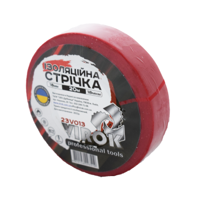 Стрічка ізоляційна virok: 18 мм 20м (18мкм) Червона [13/117] 23V013