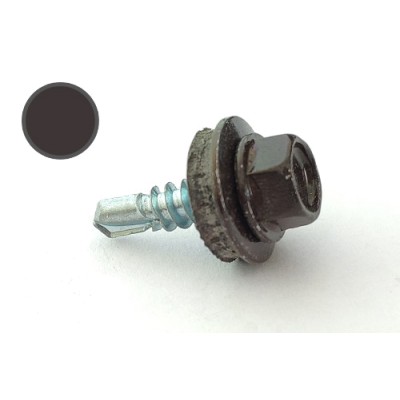 Саморіз покрівельний 4,8*19 DIN RAL 8019 по металу (ящ. 2400шт) (колір - сіро-коричневий) APRO 9R648198019-C