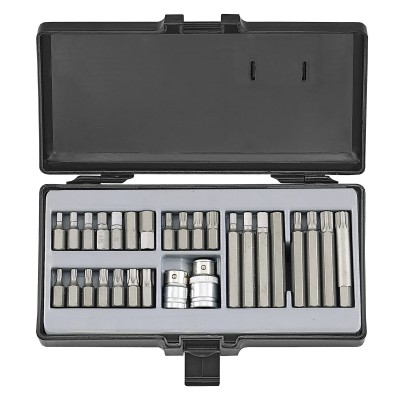 3/8" и 1/2" Набор бит 6-гр., Torx, Spline 28 пр. FORCE 4283 3/8" и 1/2" Набор бит 6-гр., Torx, Spline 28 пр. FORCE 4283