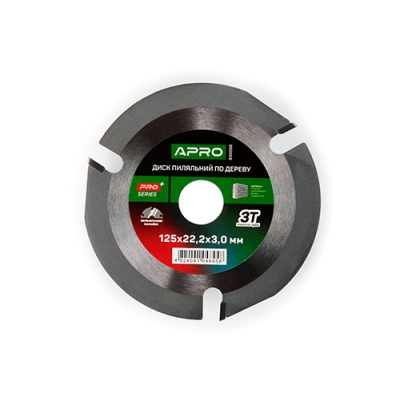 Диск пильний по дереву з твердосплавними напайками 125х22.2мм 3Т APRO 830098