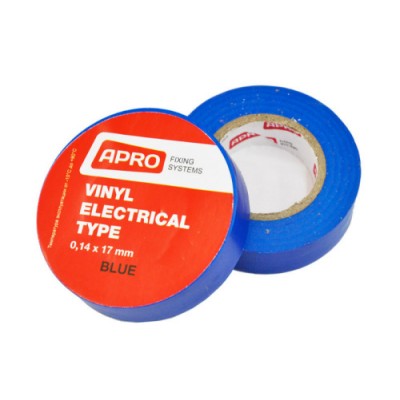Ізолента 0,14ммx17ммx20м синя (кратно упаковці - 10шт) APRO ET-20BL Ізолента 0,14ммx17ммx20м синя (кратно упаковці - 10шт) APRO ET-20BL
