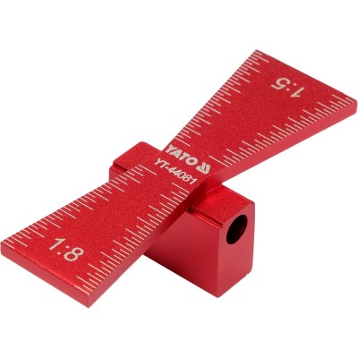 Шаблон розмічальний Yato контур "ластівковий хвіст" зі шкалою, 64х 23х 18 мм YT-44081
