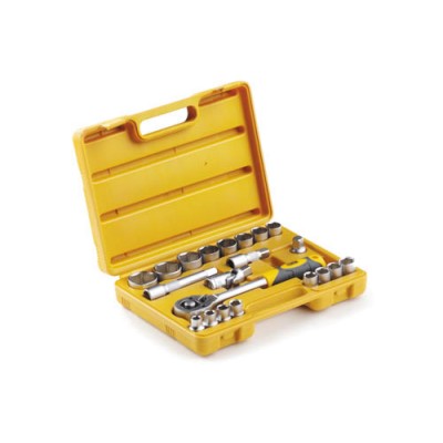 Набір насадок CrV 1/2 (22шт) (інструментів) торцевих з тріскачкою Стандарт СИЛА 251322