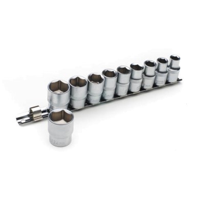 Набір насадок CrV 1/2 (10шт) торцевих на планці СИЛА 251210