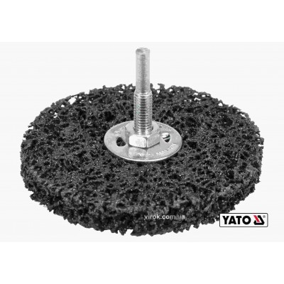 Щетка дисковая из синтетического волокна для дрели Yato Ø100 мм 4500 об/мин с хвостовиком Ø6 мм YT-47802