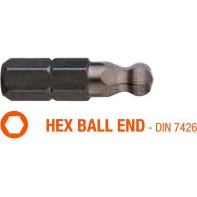 Насадка викрутка INDUSTRY USH HEX BALL END SW2.5 K x 25 мм 5 шт UUSE0012970