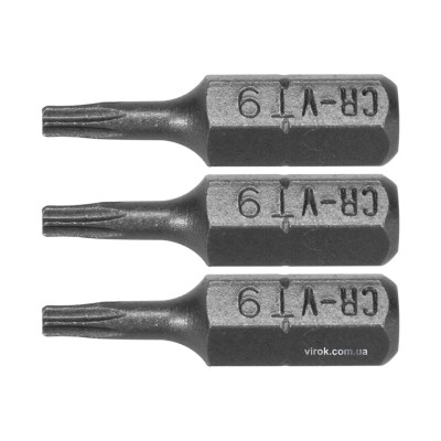 Насадка отверточная STHOR "TORX" T9 x 25 мм HEX 1/4" Cr-V 3 шт 65491 Насадка отверточная STHOR "TORX" T9 x 25 мм HEX 1/4" Cr-V 3 шт 65491