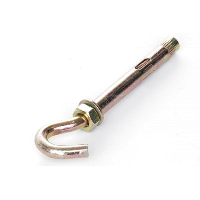 Анкер с кожухом и гайкой с C-крюком М10/12*100 цинк жёлтый (пач. 5шт) APRO CLRC1012100