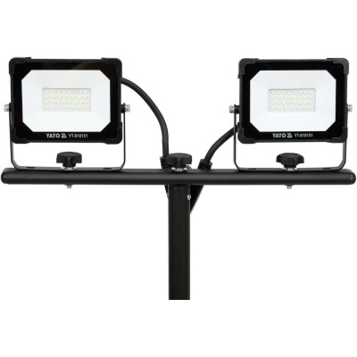 Прожектори з SMD-діодним випроміном. Yato: 2 x 20 Вт, 230 В, 2 x 1900 Lm, на штативі h = 0.6-1.22 м YT-818151