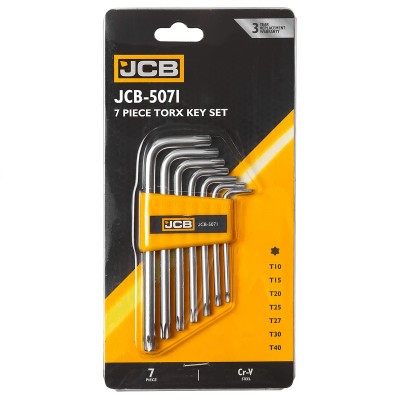 Haбіp Г-подіб. ключів TORX 7од. (T10H-T40H) JCB Tools JCB-5071