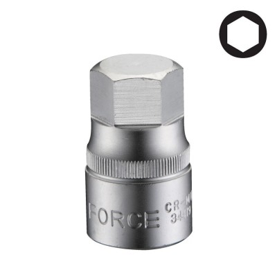 1/2" Головка-бита шестигранная HEX цельная 19 мм, L=42 мм FORCE 34419 1/2" Головка-бита шестигранная HEX цельная 19 мм, L=42 мм FORCE 34419