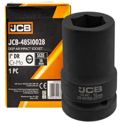 Головка ударная глубокая 1" 28 мм (6-гранная) JCB Tools JCB-48510028