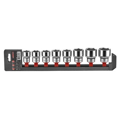 1/2" Набор головок 12-гр. 8 пр. 20-32 мм FORCE 40815-9 1/2" Набор головок 12-гр. 8 пр. 20-32 мм FORCE 40815-9