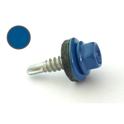 Саморіз покрівельний 4,8*19 DIN RAL 5005 по металу (пач. 50шт) (колір - сигнальний синій) APRO 9R648195005