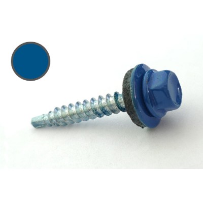 Саморіз покрівельний 4,8*35 DIN RAL 5005 по дереву (пач. 50шт) (колір - сигнальний синій) APRO SDS48355005