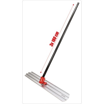 Планка розгладжувальна по бетону з вібраційною головкою Yato, 120х20 см, зі складним держаком 3х180 см YT-30900