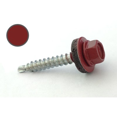 Саморіз покрівельний 4,8*35 DIN RAL 3011 по дереву (пач. 50шт) (колір - коричнево-червоний) APRO SDS48353011