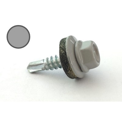 Саморіз покрівельний 4,8*19 DIN RAL 9006 по металу (ящ. 2400шт) (колір - біло-алюмінієвий) APRO 9R648199006-C