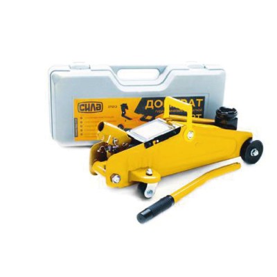 Домкрат гидравлический подкатной 2т. (выс подъема 135-330мм) в кейсе СИЛА 271212