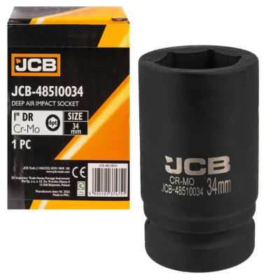 Головка ударная глубокая 1" 34 мм (6-гранная) JCB Tools JCB-48510034