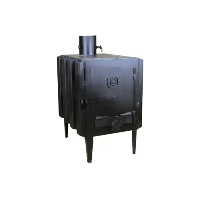 Піч-буржуйка з радіатором та варильною поверхнею на дровах 8кВт, 450х370х660мм СИЛА 960011