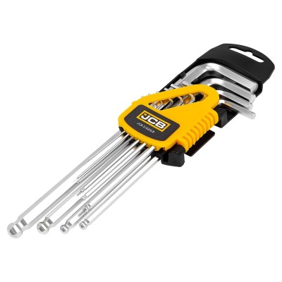 Haбіp Г-подіб. ключів подовжених з кулею HEX 10 од. (1,27 мм-10 мм) JCB Tools JCB-5102XLB