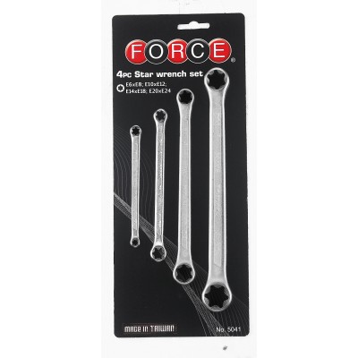 Набір ключів накидних Е-профіль Torx 4 пр. Е6-Е24 FORCE 5041